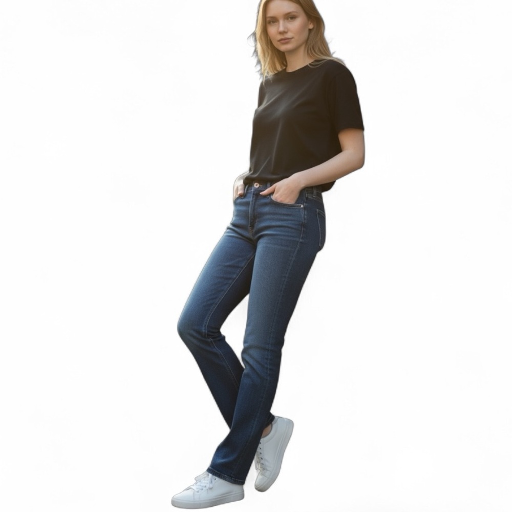CITIZENS OF HUMANITY COH MID RISE BLUE DENIM STRAIGHT JEANS 27